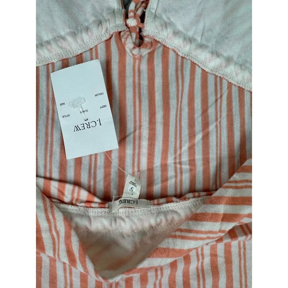 J.Crew Womens Melon Striped Halter Top NWT Size S 60% Cotton 40% Modal Elastic W - Picture 11 of 15